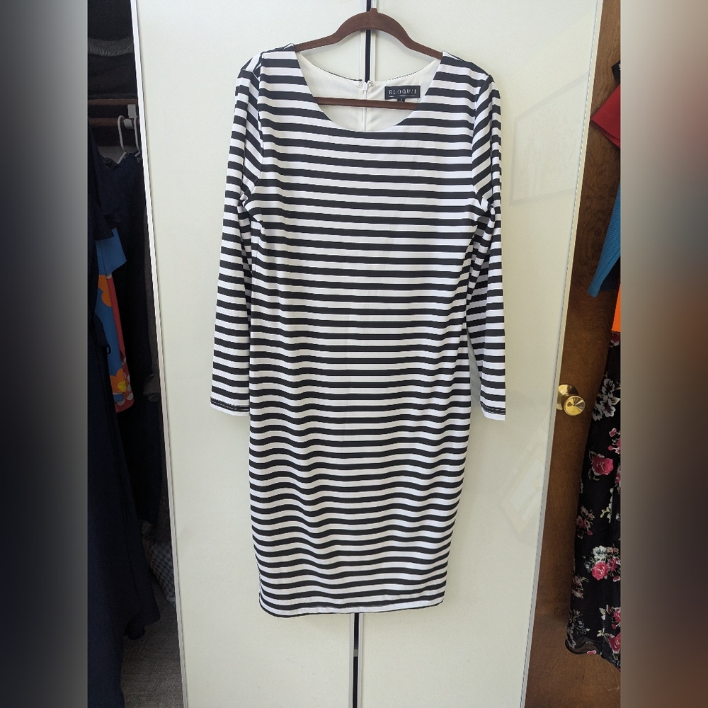 Eloquii Striped L/S Bodycon Dress 16